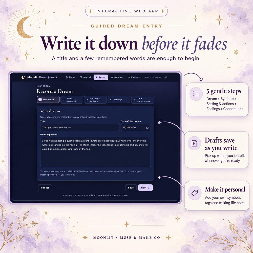 Dream Journal App, Dream Symbols Dictionary