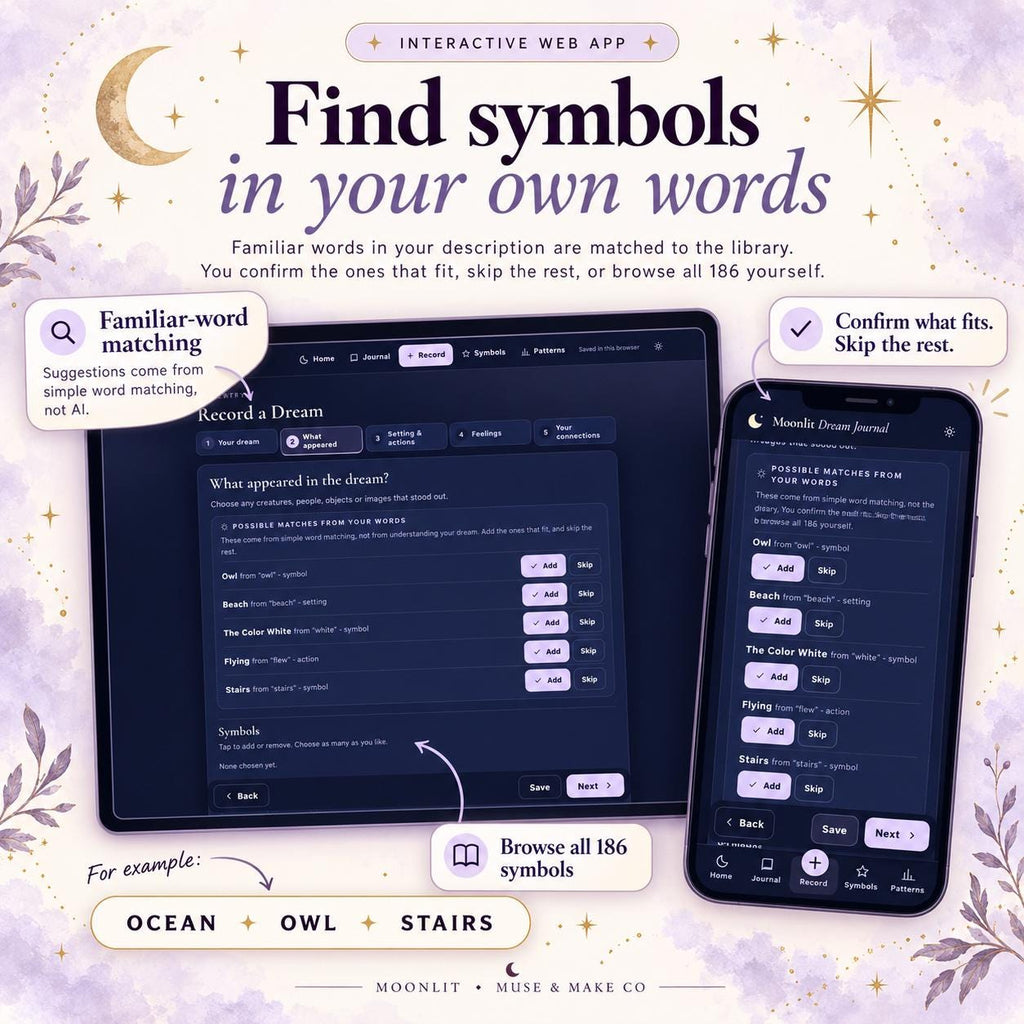 Dream Journal App, Dream Symbols Dictionary