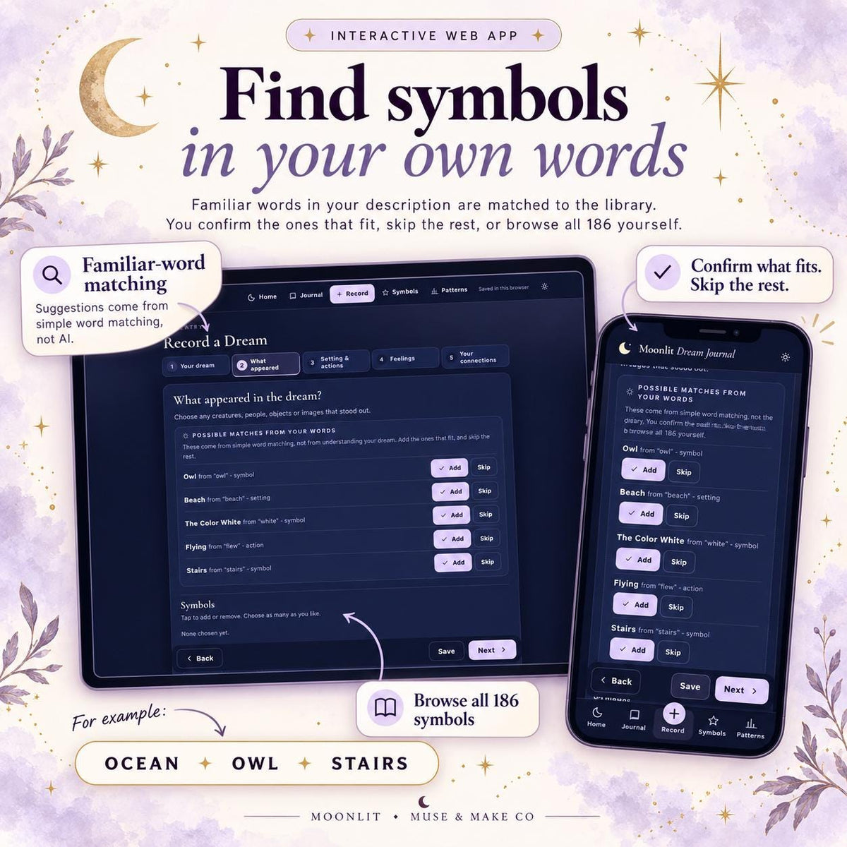 Dream Journal App, Dream Symbols Dictionary