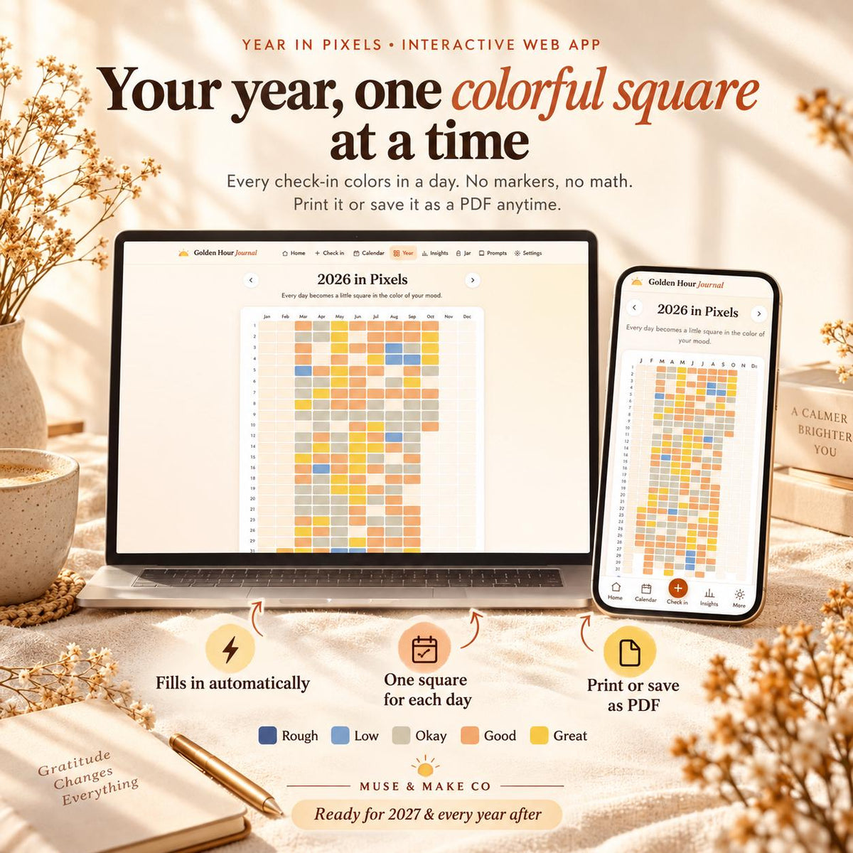 Gratitude Journal App, 2027 Mood Tracker