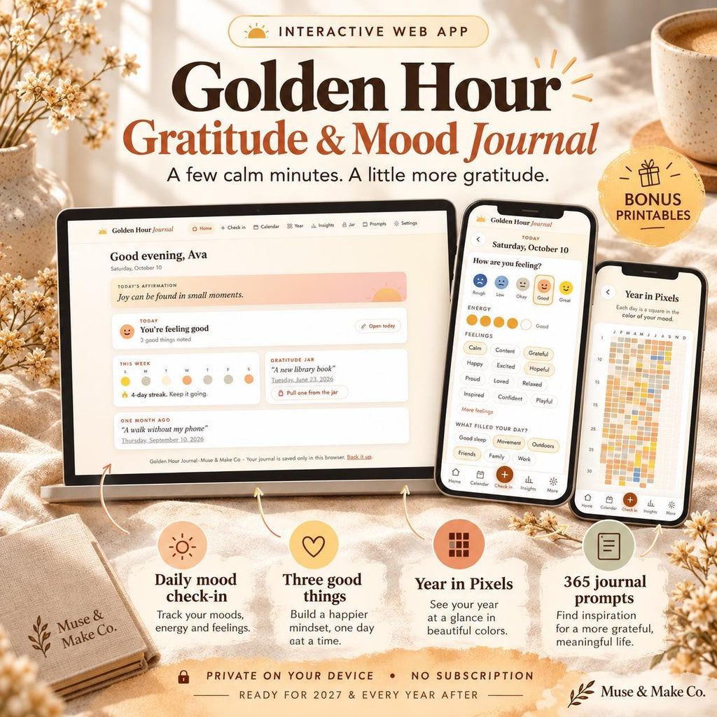 Gratitude Journal App, 2027 Mood Tracker