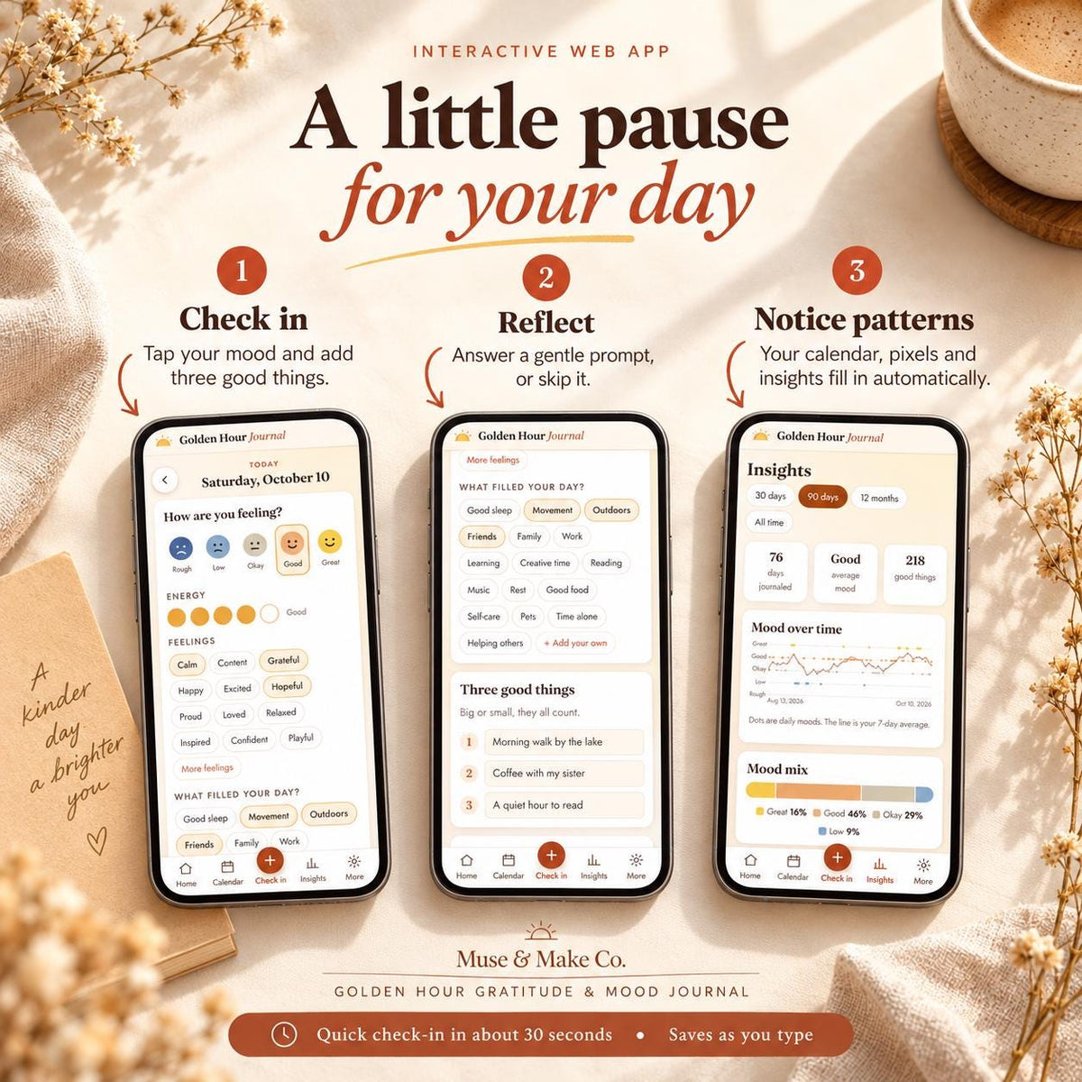 Gratitude Journal App, 2027 Mood Tracker