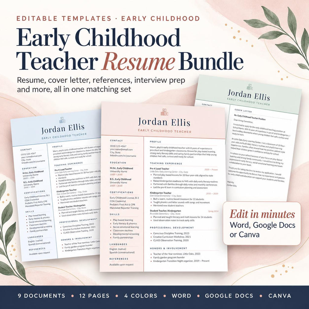 Early Childhood Teacher Resume Template