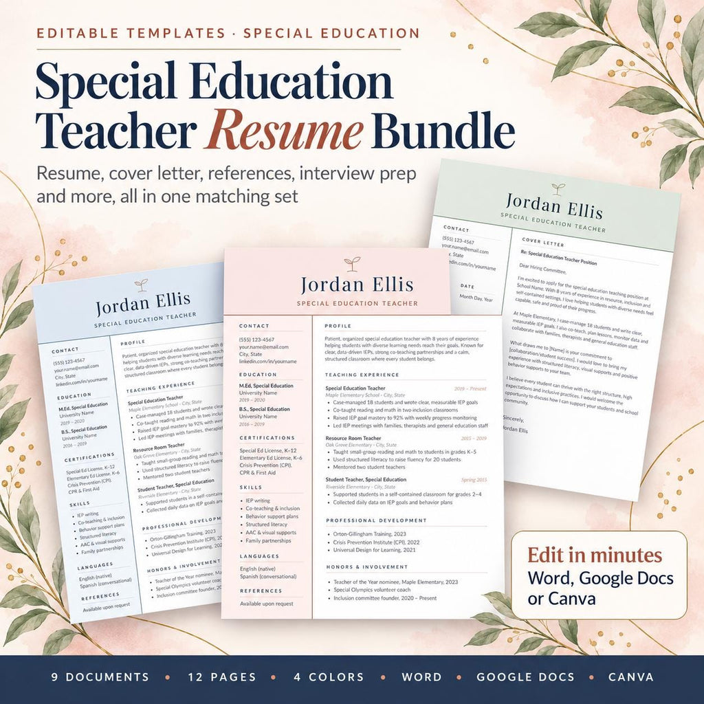Special Education Teacher Resume Template