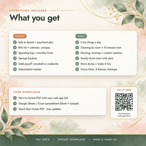 ADHD Budget Planner & Cleaning Schedule