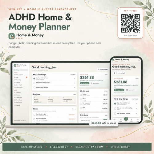 ADHD Budget Planner & Cleaning Schedule