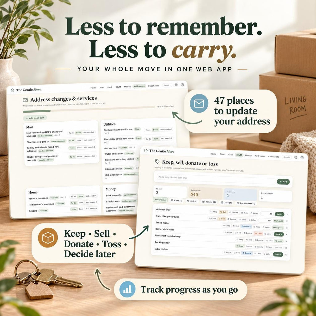 ADHD Moving Planner Google Sheets