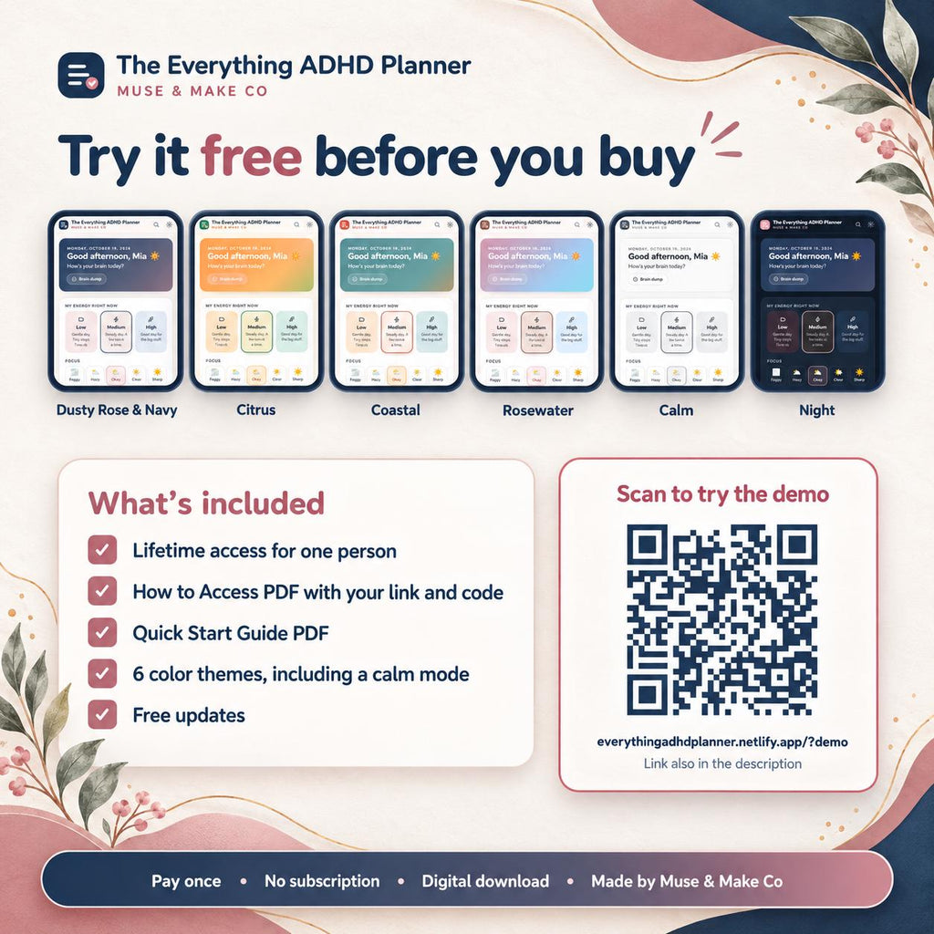 ADHD Planner App, Digital ADHD Planner