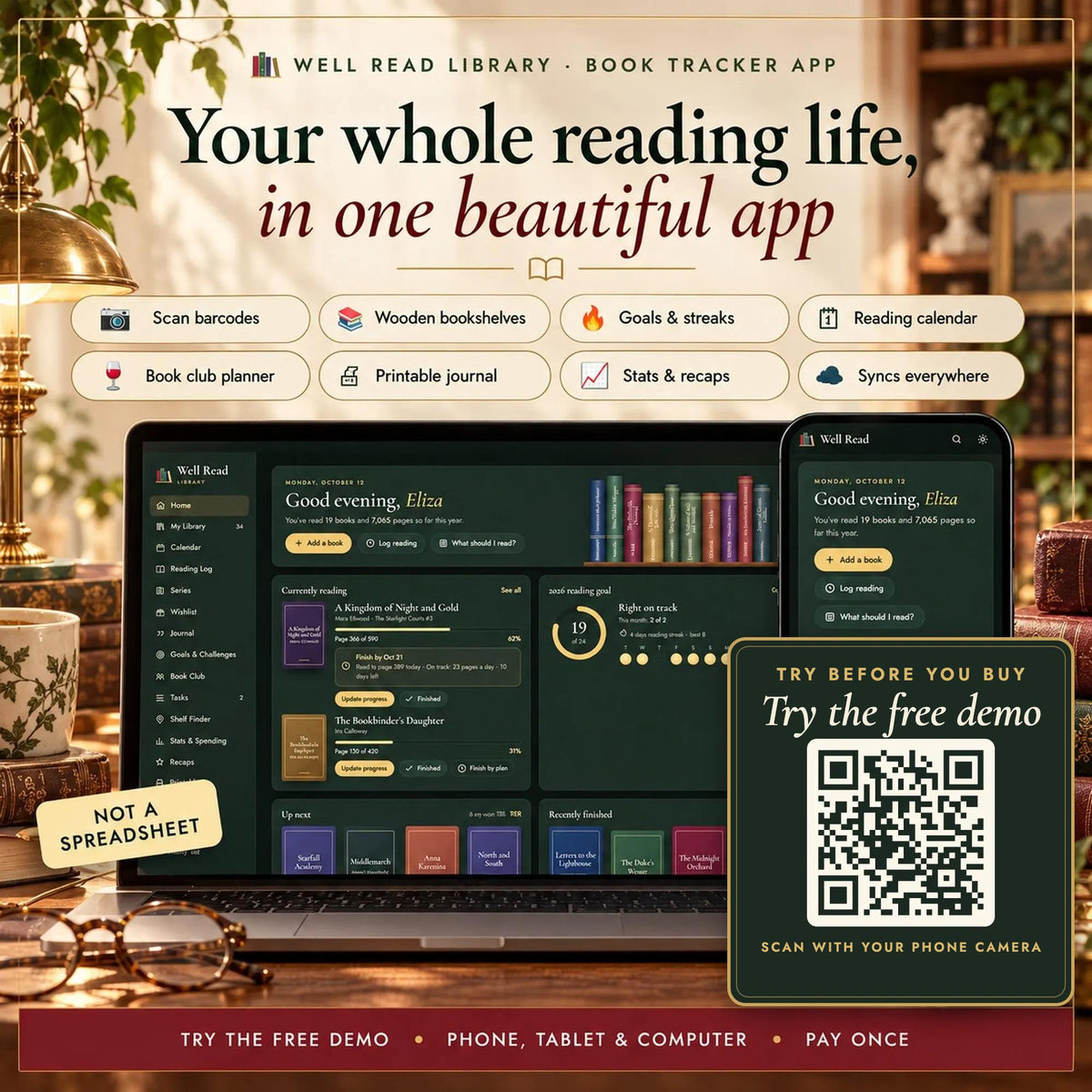 Book Tracker App, Digital Reading Journal