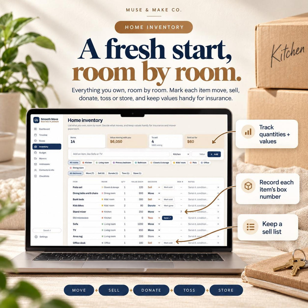 Moving Planner Google Sheets