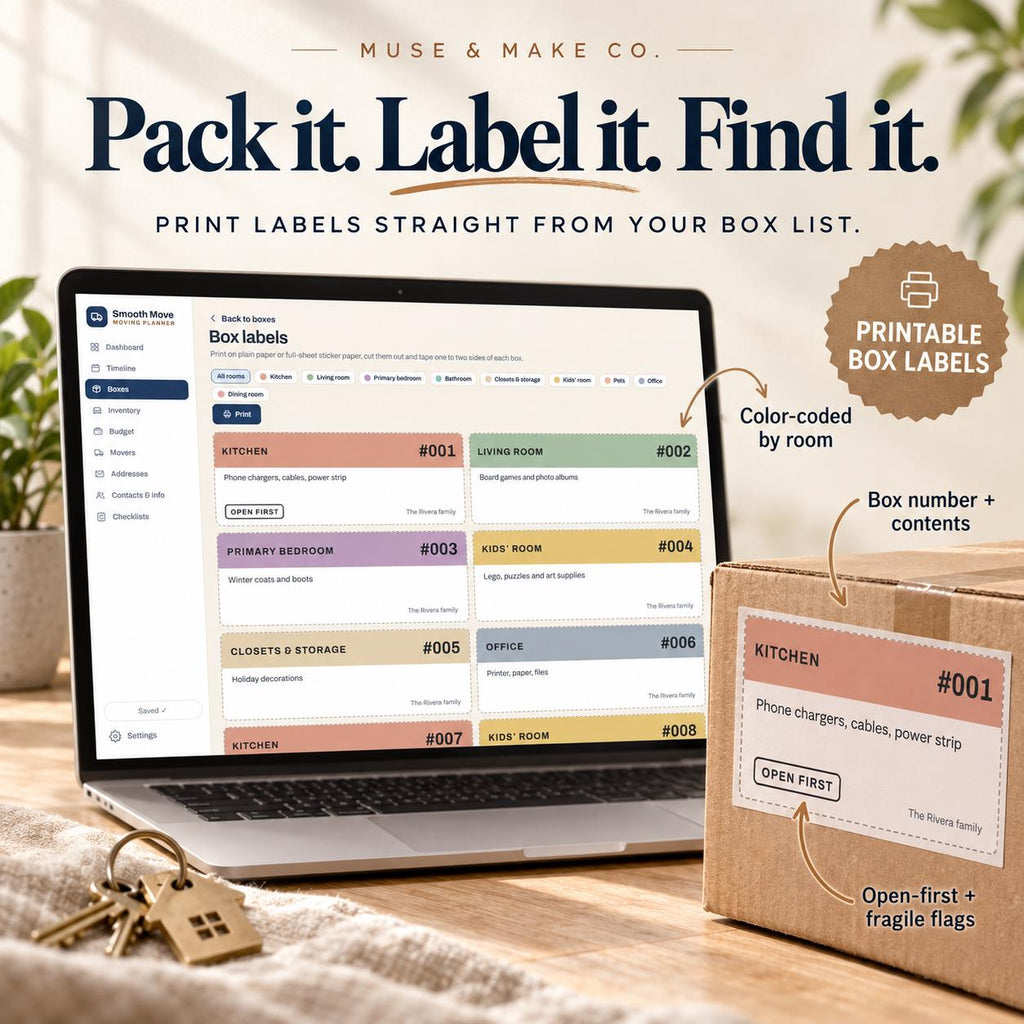 Moving Planner Google Sheets