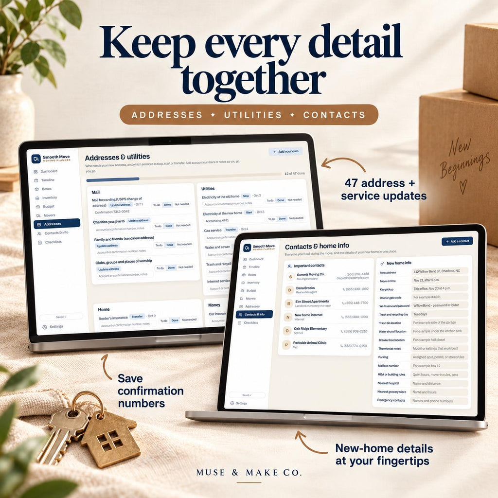 Moving Planner Google Sheets