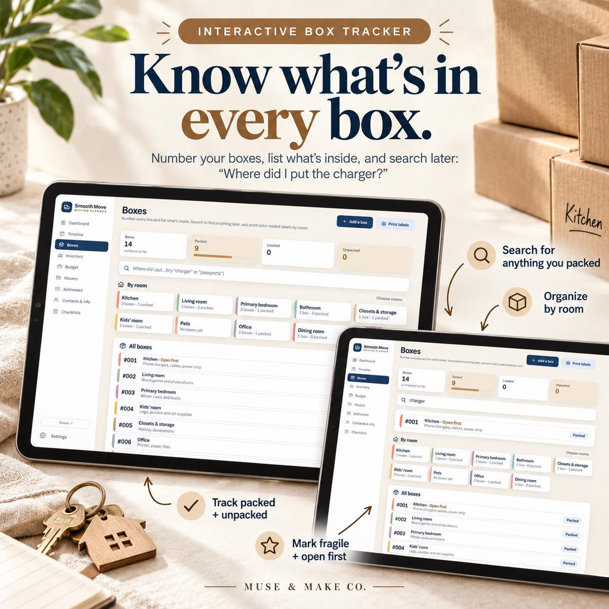 Moving Planner Google Sheets