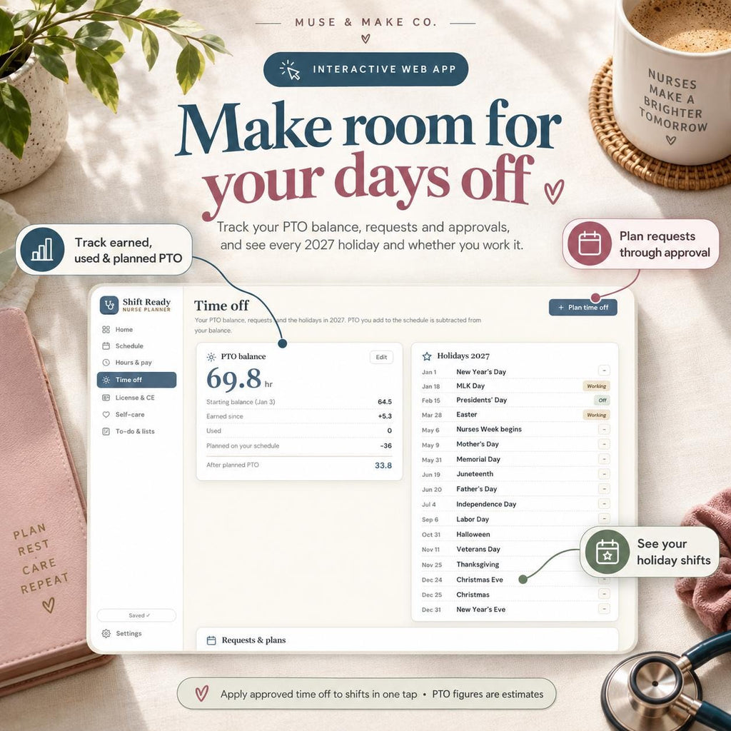 2027 Nurse Planner, Nurse Shift Schedule Calendar