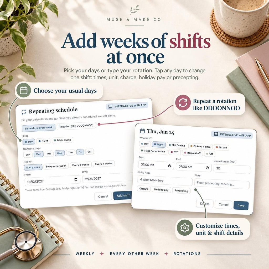 2027 Nurse Planner, Nurse Shift Schedule Calendar