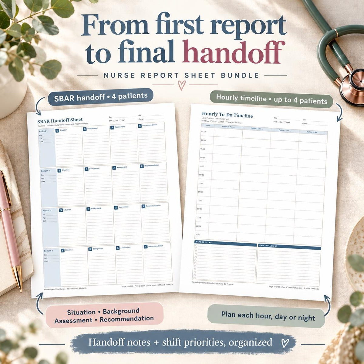 Nurse Report Sheet Bundle