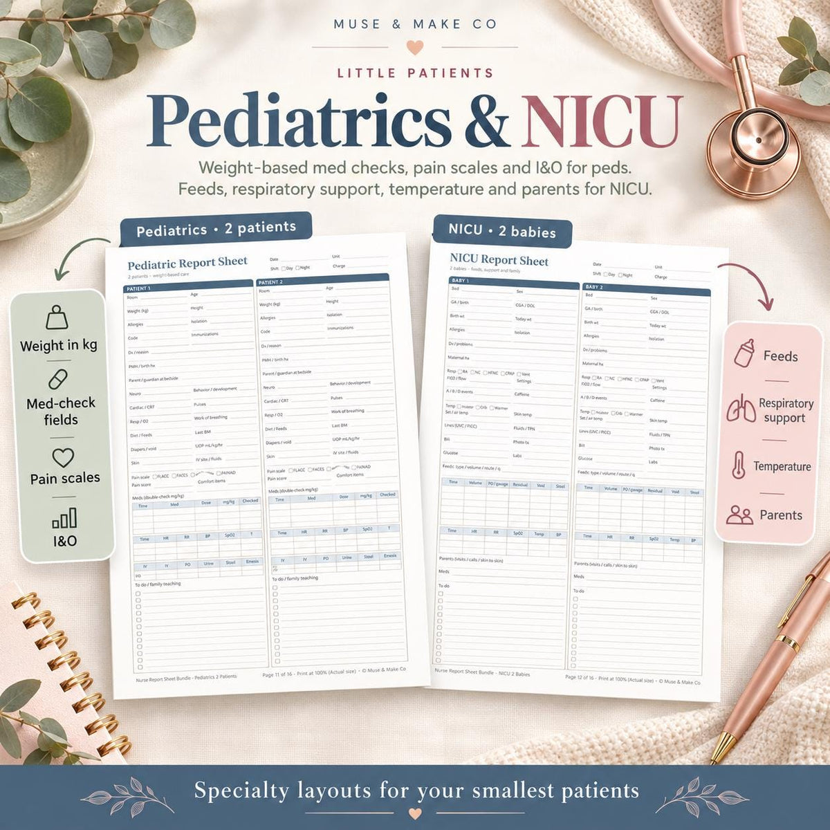 Nurse Report Sheet Bundle