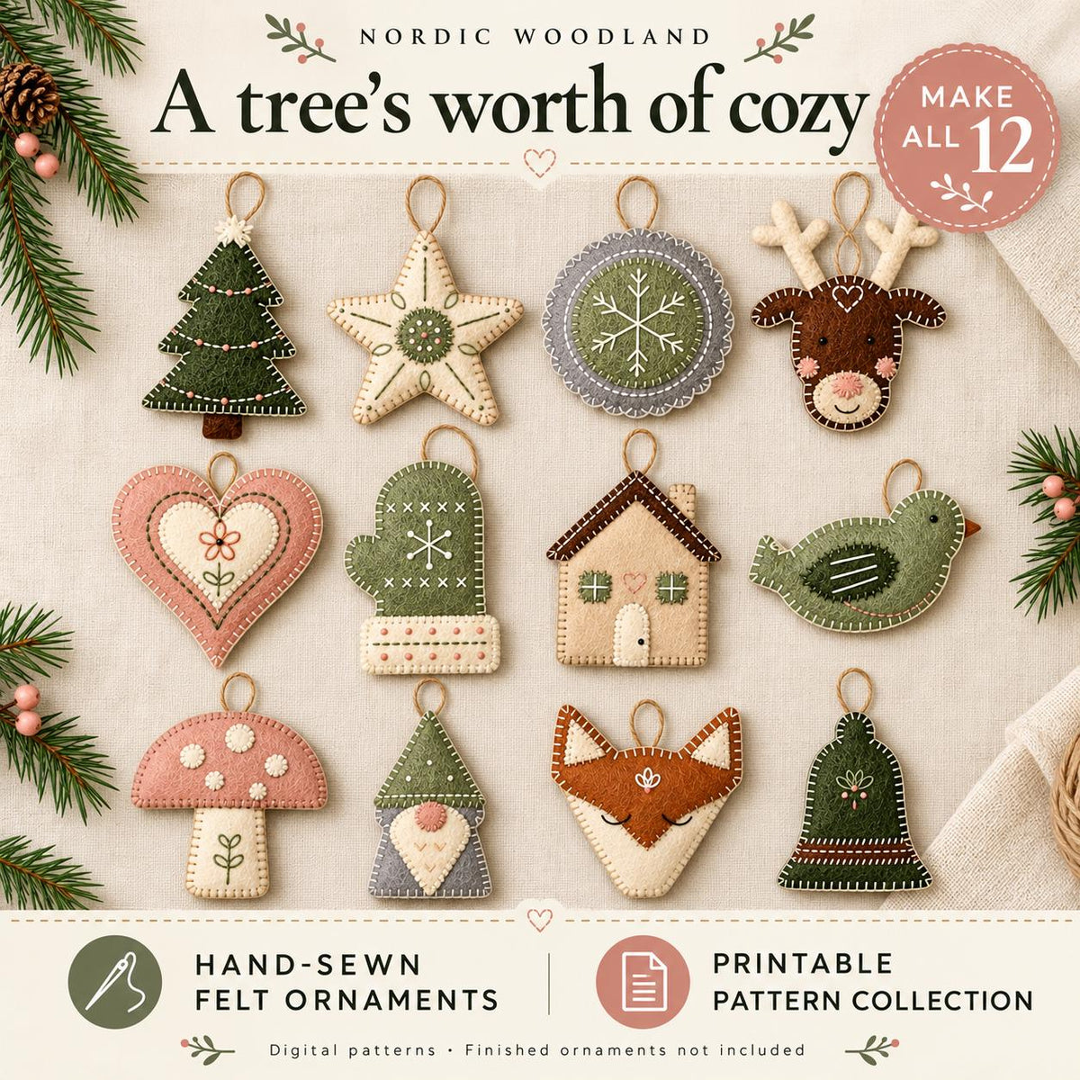 Felt Ornament Pattern Set