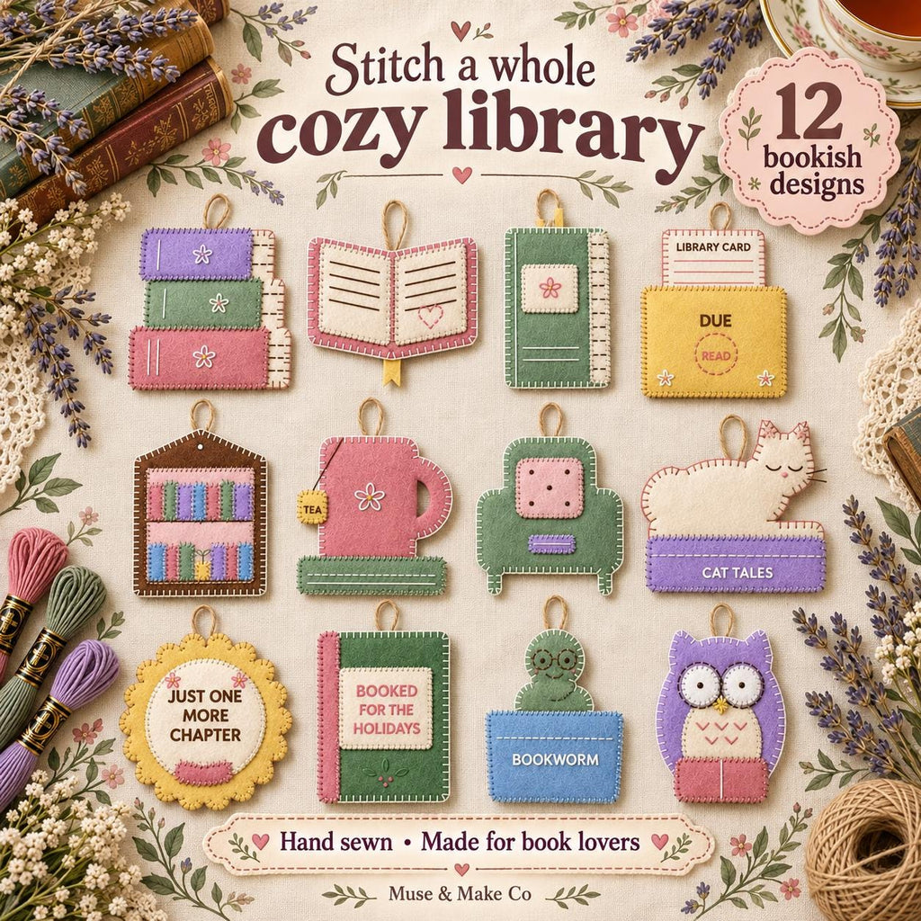 Bookish Felt Ornament Patterns
