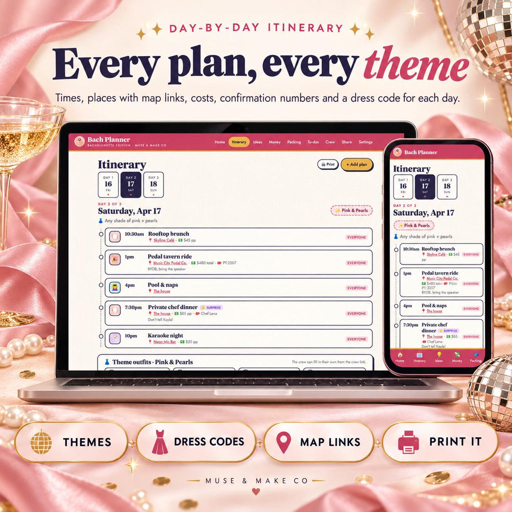 Bachelorette Trip Planner App