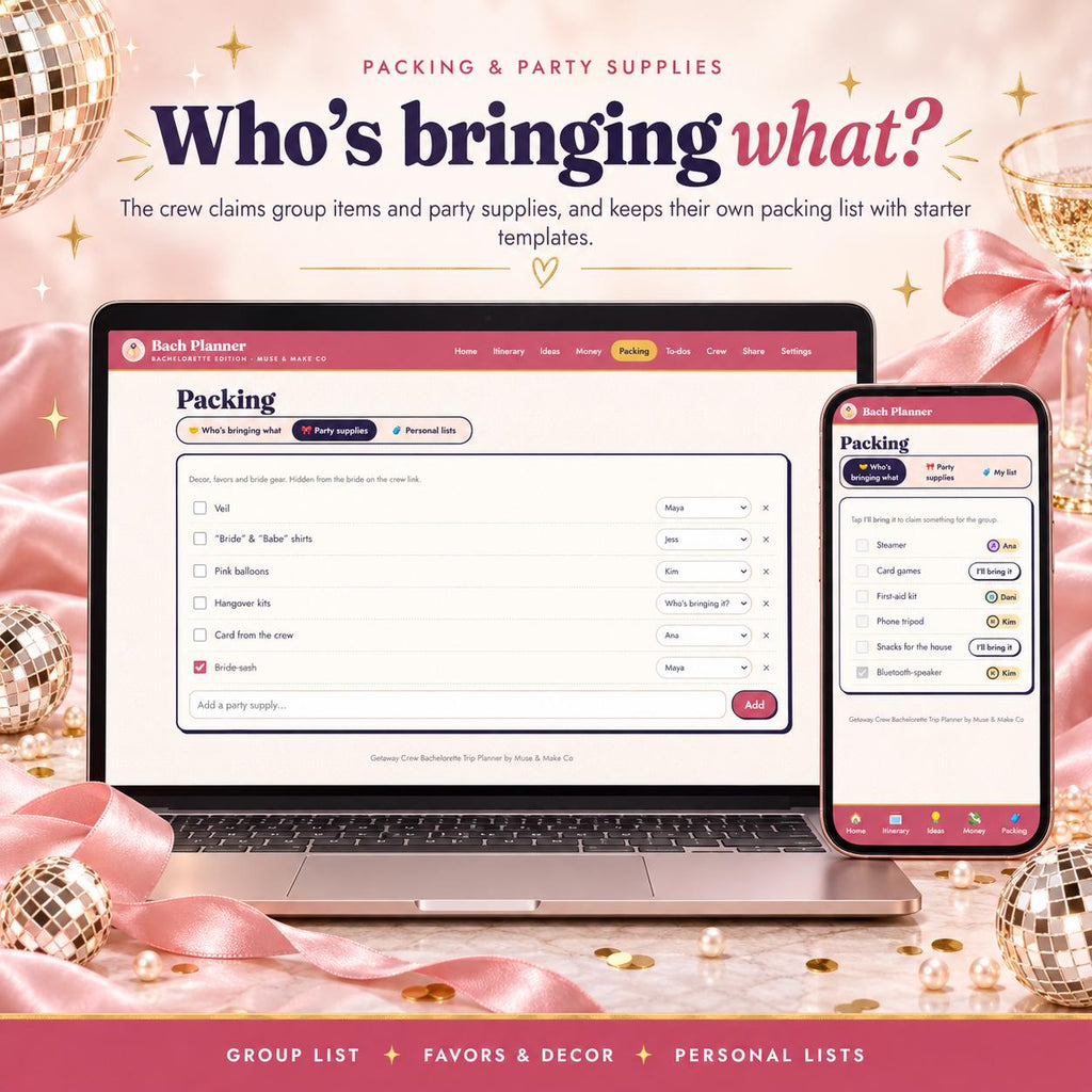 Bachelorette Trip Planner App