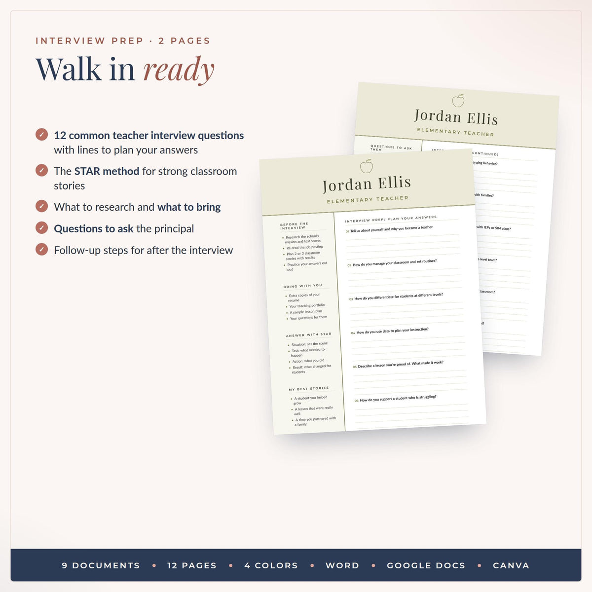 Teacher Resume Template Bundle