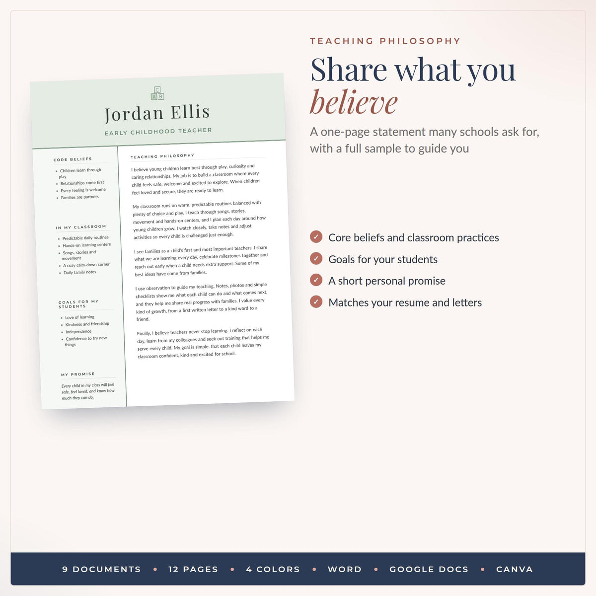 Early Childhood Teacher Resume Template
