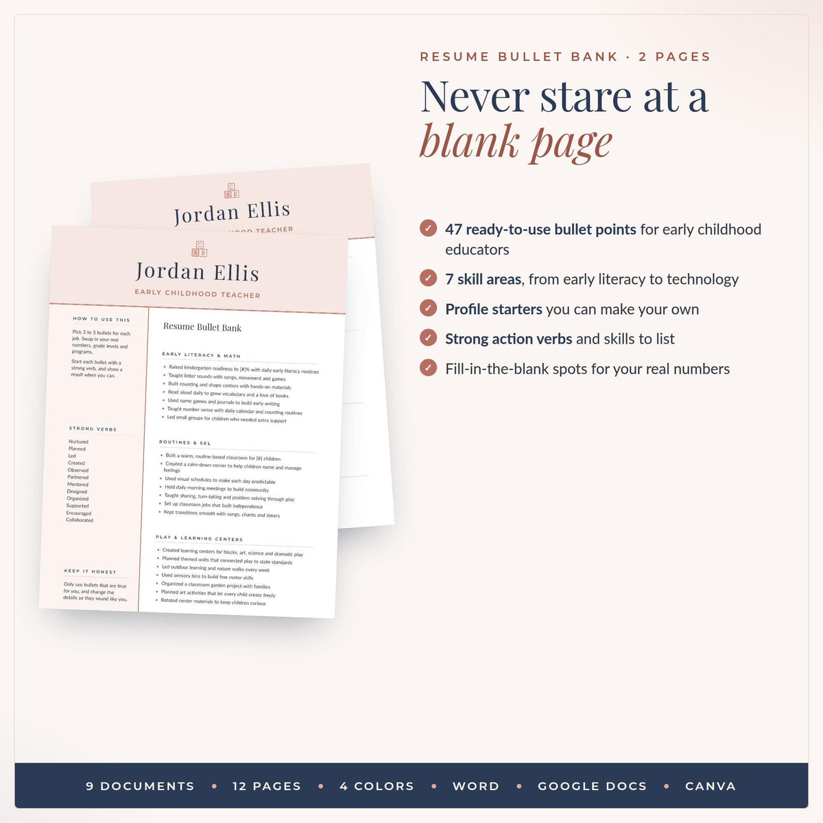 Early Childhood Teacher Resume Template