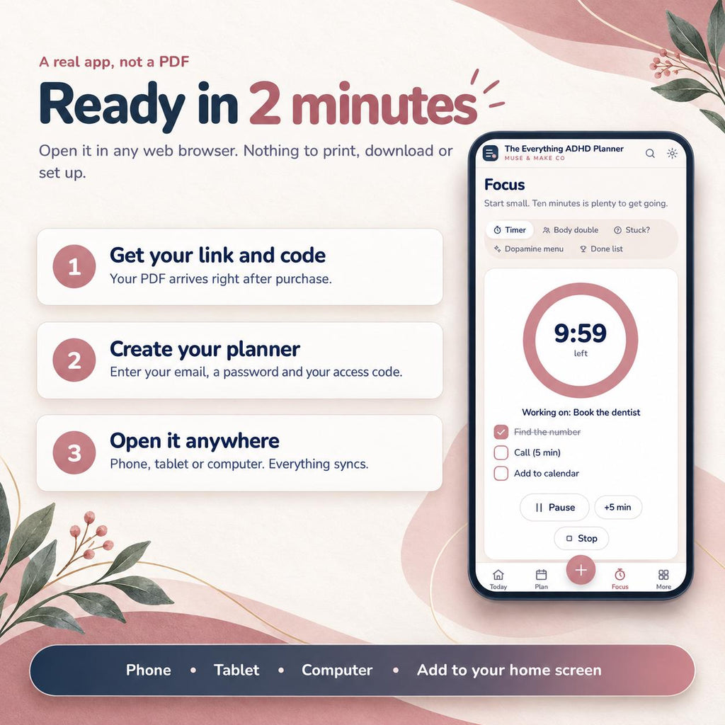 ADHD Planner App, Digital ADHD Planner